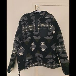 Sz Large Lucky Brand hooded quarter zip fleece hoodie.